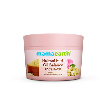 Mamaearth Multani Mitti Oil Balance Face Pack with Multani Mitti & Bulgarian Rose for Normal to Oily Skin 200g | DIY-like Texture | Controls Oil & Acne | Clay Face Mask | Free From Harmful Chemicals